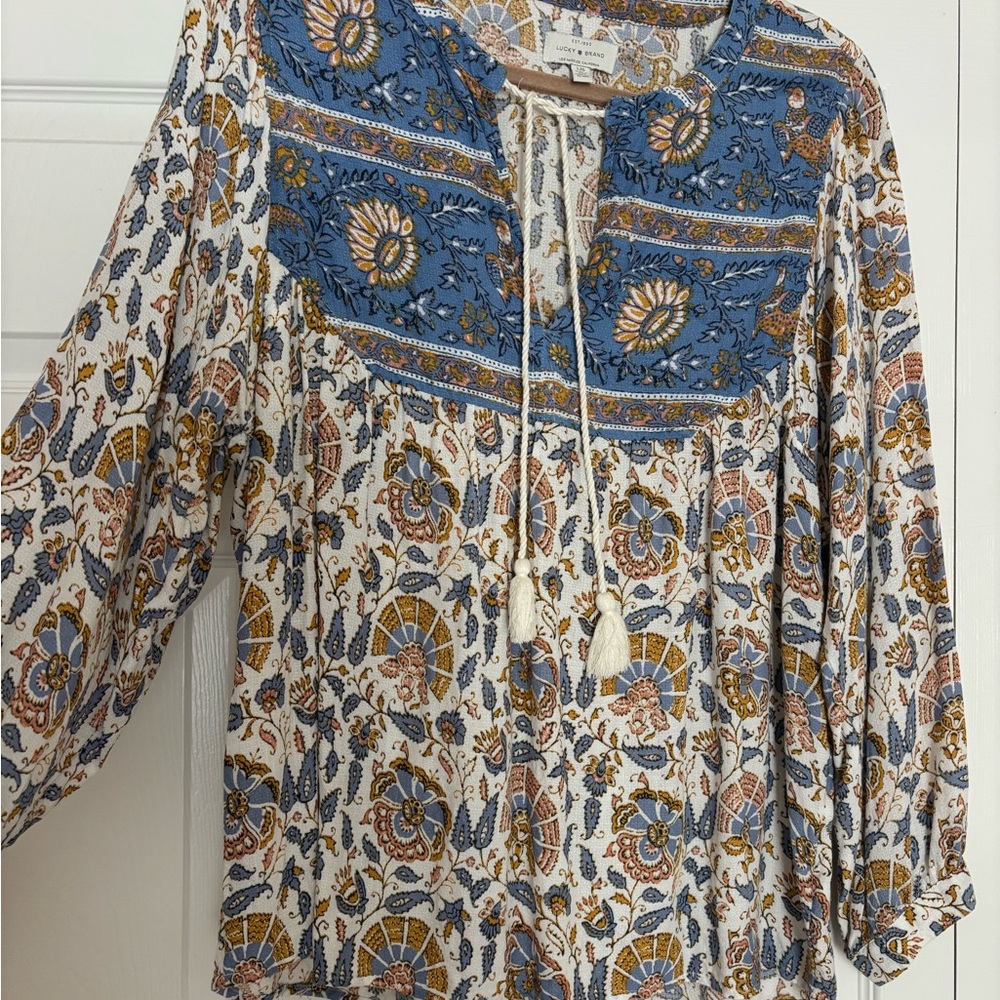SET OF THREE - Lucky Brand Boho Long-Sleeve Peasant Tunic